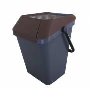 EasyMax stabelbar affaldsspand 45 liter grå med brunt låg