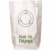 Papirsæk 2-lags påtrykt "Kun til paper" 70x110cm 110 liter hvid