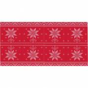 Kuvertløber Christmas star 2400x40cm airlaid perforeret for hver 1,2 m rød