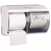 Dispenser til 2 ruller toiletpapir 17,5x25,5x17,5cm plast hvid