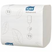  Tork T3 Advanced Toiletpapir i ark 2-lags 100% genbrugspapir hvid