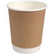 Gastro Kaffeb&aelig;ger Nexterday 9cm &Oslash;8cm 24 cl 28 cl kraft/PE 8 oz double wall brun
