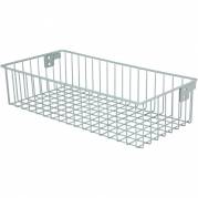 Tr&aring;dkurv, Tina Trolleys, 52,5x25x12,5cm, gr&aring;, pulverlakeret st&aring;l, stor, med 2 beslag