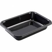 Bakke plastbakke 18,7x13,7x3,6cm 620ml CPET 1-rums sort