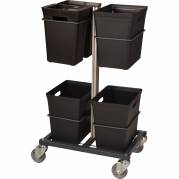 Tina Trolleys affaldsvogn bestående af 3x20 og 2x10 liters spande