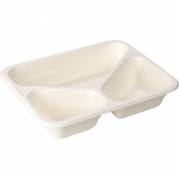 Menubakke 22,5x17,7x4,5cm cellulose 3-rums hvid