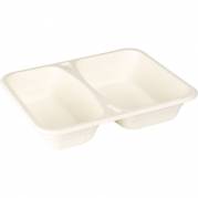 Menubakke 2-rums 22,5x17,7x4,5cm cellulose hvid