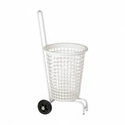 Tina Trolleys Vaskerivogn med håndtag og 60 liter med kurv hvid