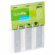 QuickFix Hæfteplaster refill indbygget metalflade 2,5cm, blå