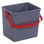 Inventarspand, Tina Trolleys, 24x19x22cm, 6 l, gr&aring;, PP, med r&oslash;d hank *Denne vare tages ikke retur*