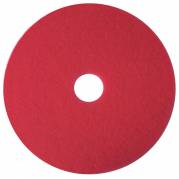 Gulvrondel, 3M Scotch-Brite, 17", Ø432mm, rød, 85 mm, polyester/RPET, til daglig rengøring