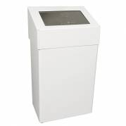 Affaldsspand med vippel&aring;g til v&aelig;gmontering 50 liter hvid