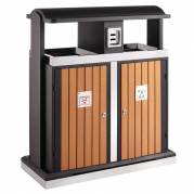 Dobbelt affaldsspand til udend&oslash;rsbrug 100 liter, sort og tr&aelig;