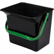 Inventarspand, 6 l, sort, plast, med gr&oslash;n hank