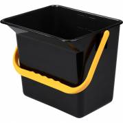 Inventarspand, 6 l, sort, plast, med gul hank