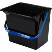 Inventarspand, 6 l, sort, plast, med bl&aring; hank