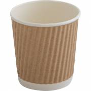 Kaffeb&aelig;ger 6,4cm &Oslash;6,2cm 10cl PE/pap Ripple Wall brun