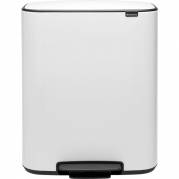 Brabantia Bo pedalspand 2-rums 2x30 liter hvid