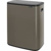 Brabantia Bo Touch Bin affaldsspand 2-rums 2x30 liter platinum stål 