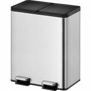 EKO Essential pedalspand rustfrit stål 2-rums 2x20 liter plast inderspande soft close fingeraftryksfri stål mat
