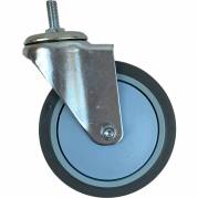 Hjul, &Oslash;120mm, gr&aring;, metal/gummi *Denne vare tages ikke retur*