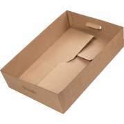 Transportkasse 50,7x35x11,8cm pap 1-rums lille med håndtag brun