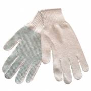 Polyesterhandske Str. 7 polyester med dotter, hvid