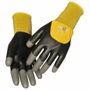 Thor Flex Dry Halvdyppet latexhandske str. 11 med gul ribkant sort