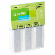 QuickFix Hæfteplaster refill indbygget metalflade 2,5cm, blå