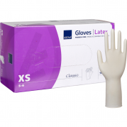 Lang undersøgelseshandske Classic XS latex pudderfri hvid