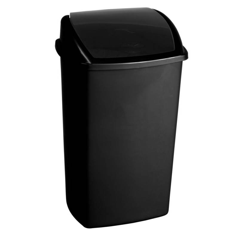 Affaldsspand plast med svinglåg 50 liter 40x68cm sort