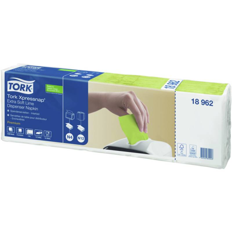 Tork Premium N4 dispenserserviet 2-lags 21,3x33cm limegrøn
