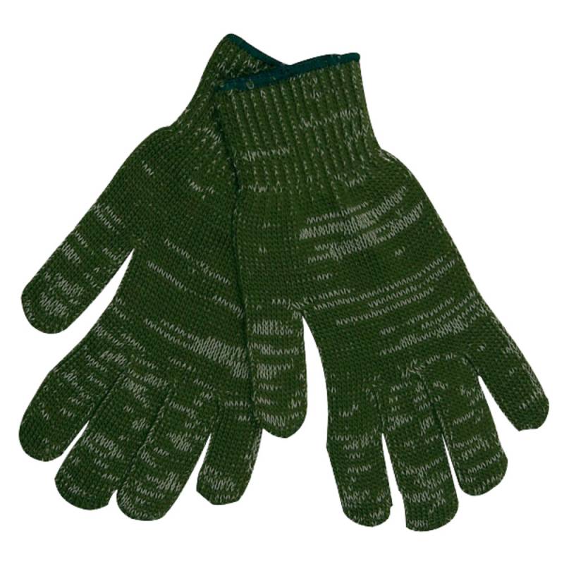 Bomuld/polyester handske, 10, grøn, bomuld/polyester, uden dotter, med lycra elastik