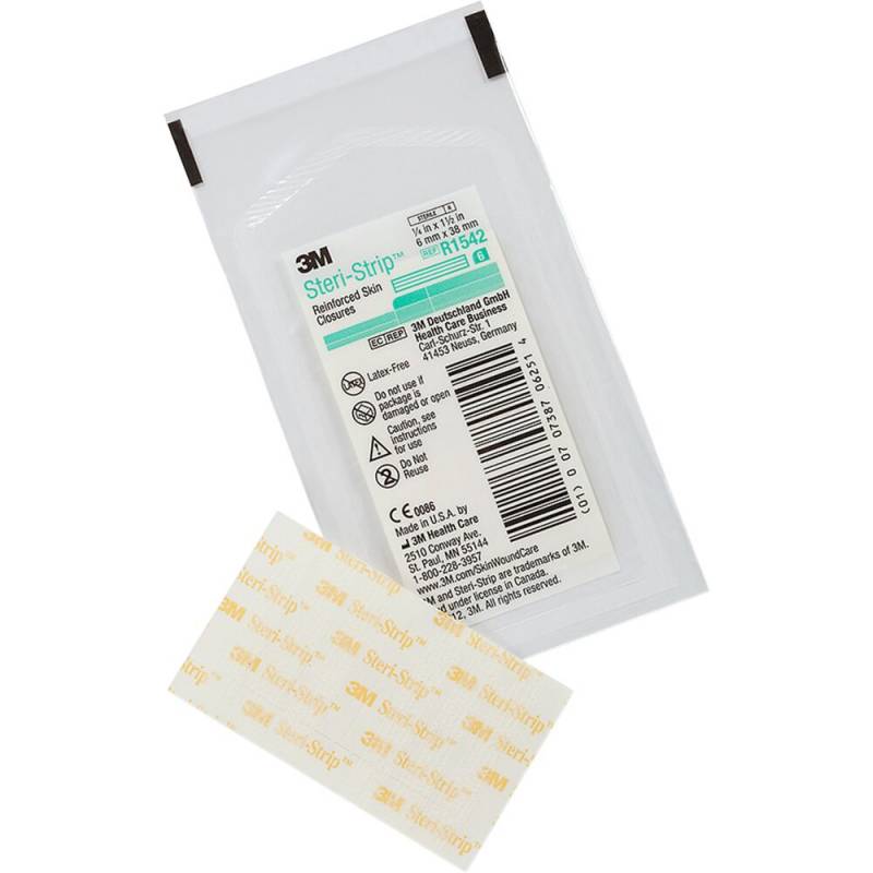 Steri-strip 38x6mm forstærket ark a 6 strips hvid