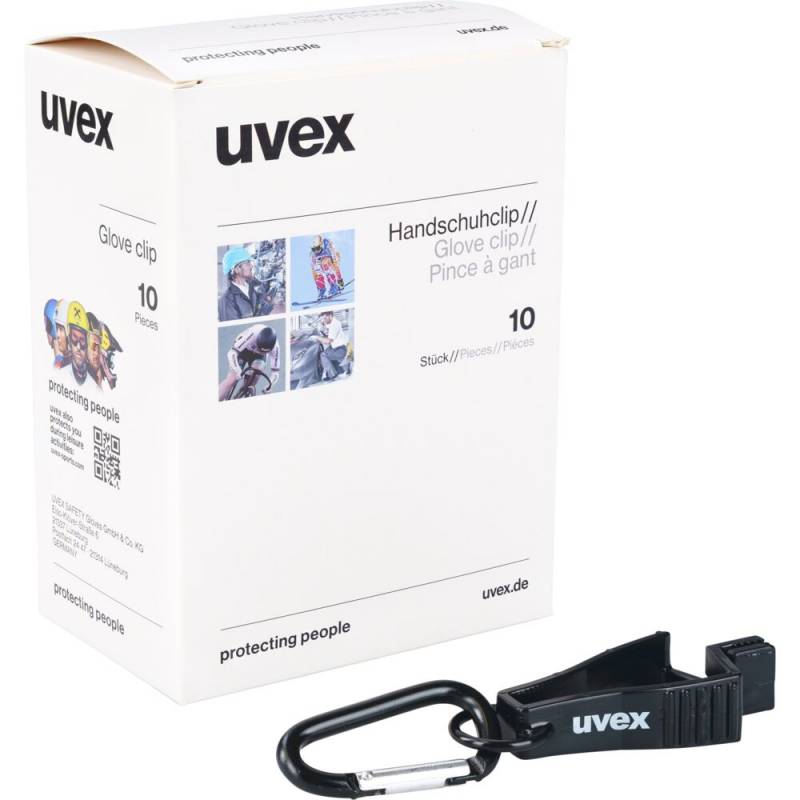 Uvex handske clip PC med karabiner sort