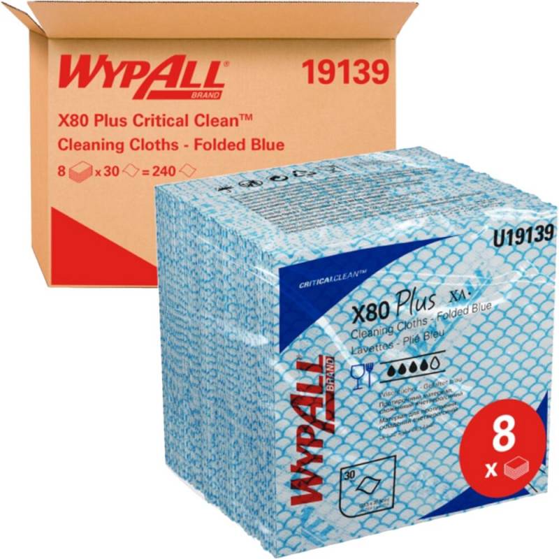 Kimberly-Clark Wypall X80 Industriaft&oslash;rring 35,5x35,5cm bl&aring;