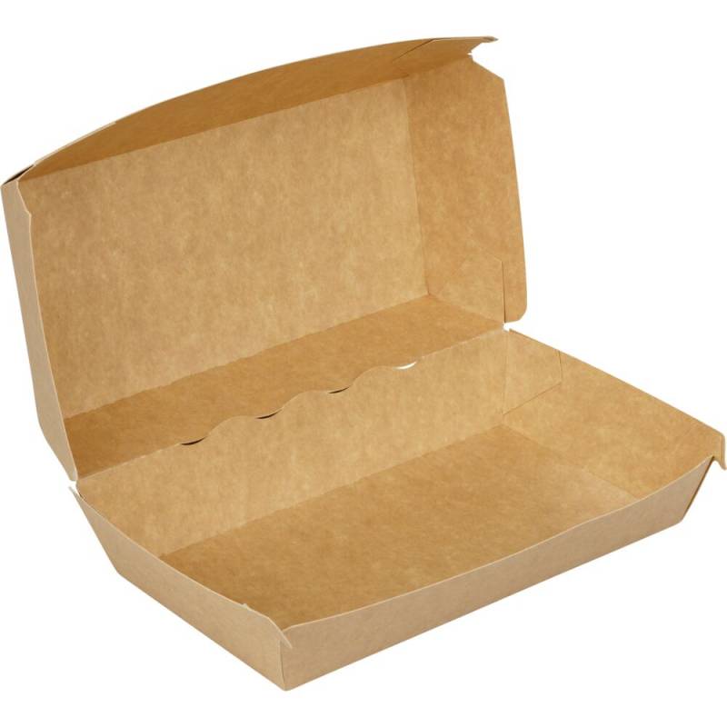 Gastro boks takeaway boks 19,5x10,5x8cm 1600 ml kraft/PE  brun