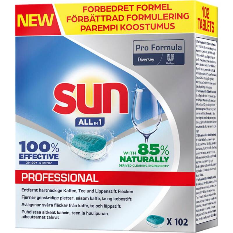 Sun Professional opvasketabs all-in-one vandopl&oslash;selig folie