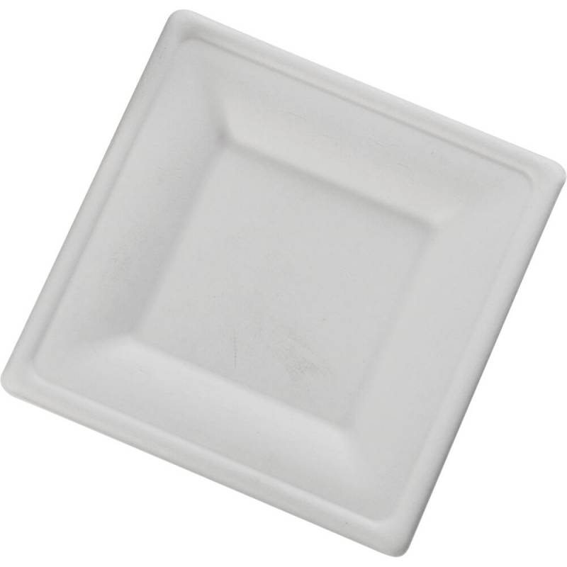 Gastro Fibertallerken 16x16x1,5cm sukkerr&oslash;r firkantet hvid