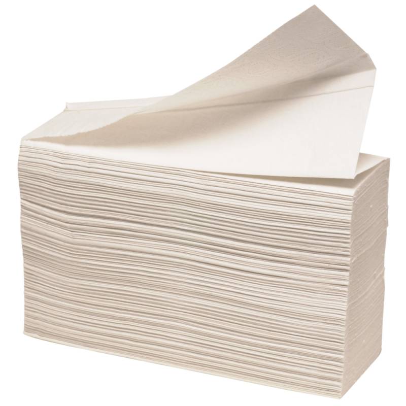 Håndklædeark 2-lags 21,50x32x8cm W-Fold hvid