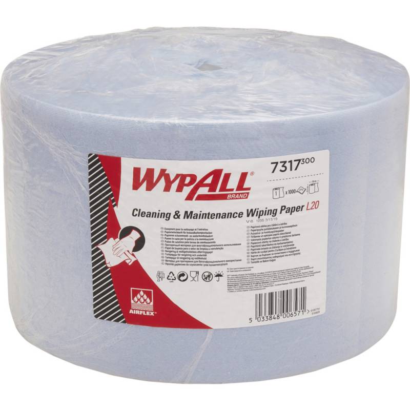 Wypall værkstedsrulle L380m 2-lags 23,50cmx380m 7317 blå
