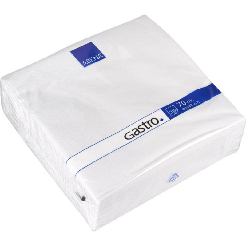 Middagsserviet 3-lags 1/4 fold 40x40cm 100% nyfiber hvid