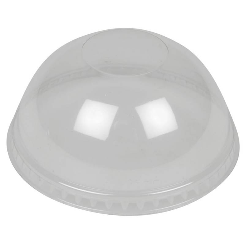 Låg til drikkeglas PET hvælvet uden hul ø9,27cm klar