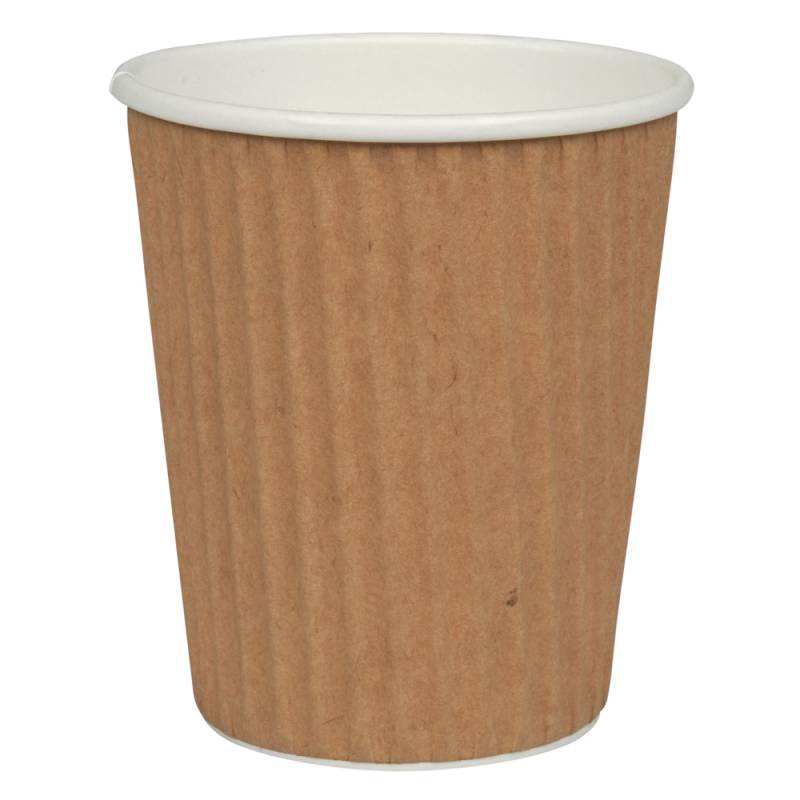 Detpak Ripple Wrap Kaffebæger pap med PE-belægning 24cl brun