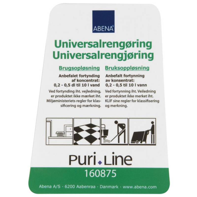 Puri-Line etiket til Universalreng&oslash;ring til bruseflasken 160870