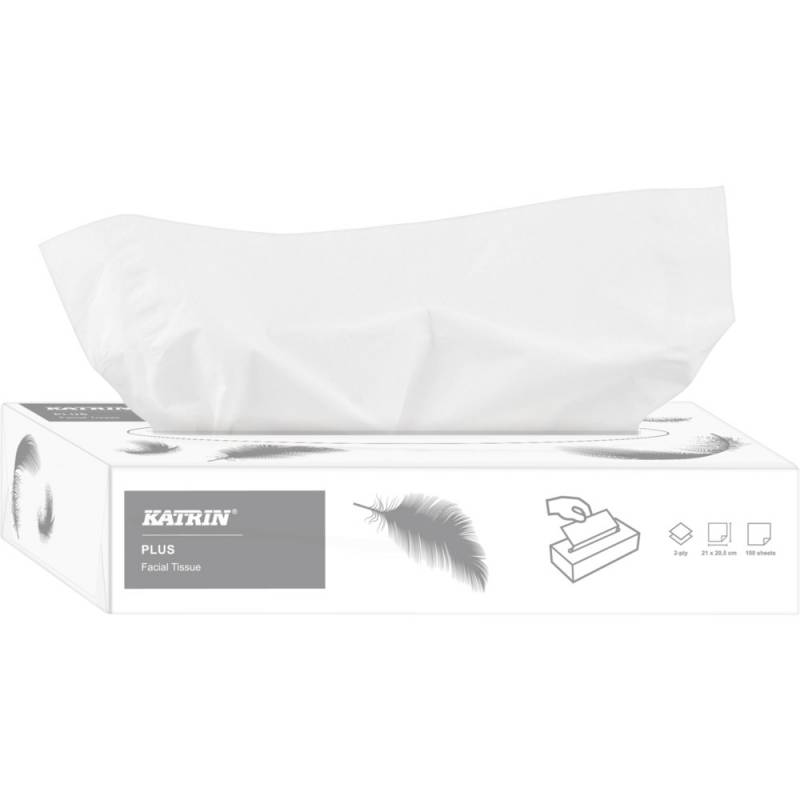 Katrin Plus Ansigtsservietter 2-lags 23x21cm hvid 100% nyfiber