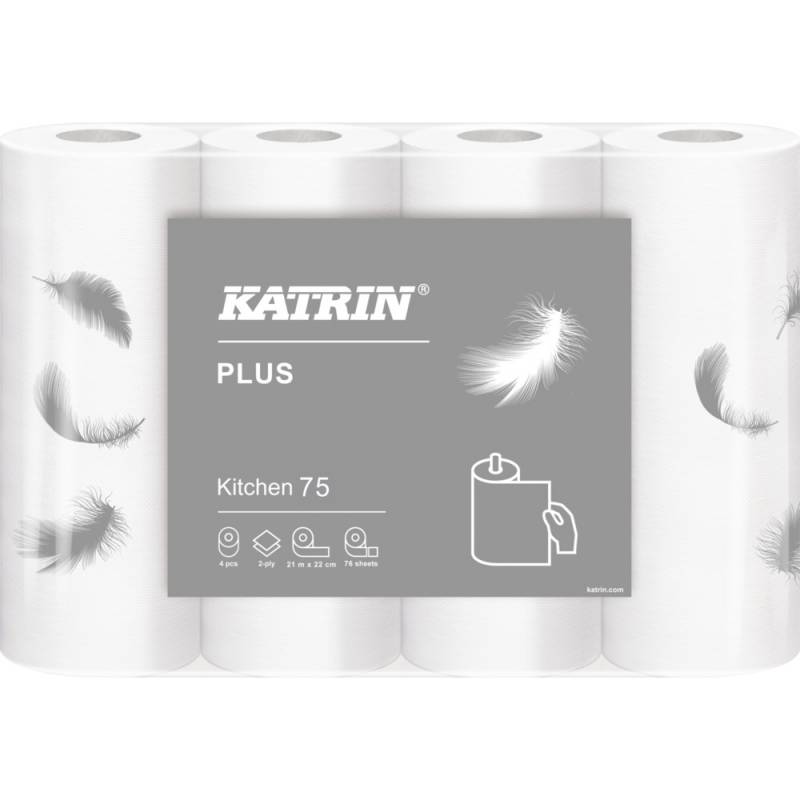 Katrin Plus køkkenrulle 2-lags 100% nyfiber Svanemærket hvid