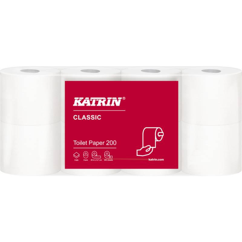Katrin Classic toiletpapir Svanemærket 100% genbrugspapir hvid