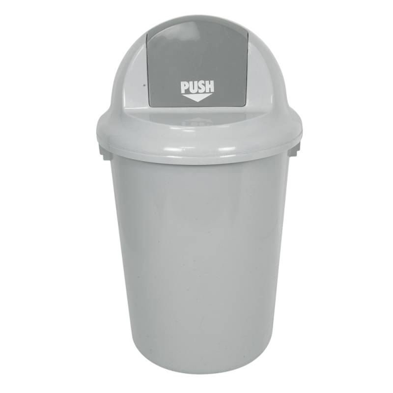Affaldsspand med push låg 60 liter grå