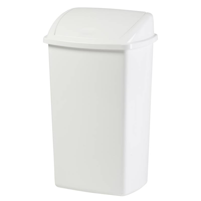 Affaldsspand plast med svinglåg 50 liter 40x68cm hvid